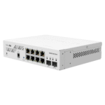 Mikrotik CSS610-8G-2S+IN Eight 1G Ethernet ports and two SFP+ ports for 10G fiber connectivity. Portable, powerful and extremely cost-effective
