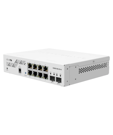 Mikrotik CSS610-8G-2S+IN Eight 1G Ethernet ports and two SFP+ ports for 10G fiber connectivity. Portable, powerful and extremely cost-effective