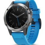 Garmin quatix 5, Multisport Marine Smartwatch, Comprehensive Boat Connectivity, Stainless Steel with Blue Band